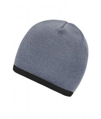 Unisexe Bonnet avec bord contrasté Gris clair/gris foncé 7808