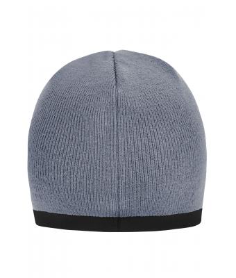 Unisexe Bonnet avec bord contrasté Gris clair/gris foncé 7808