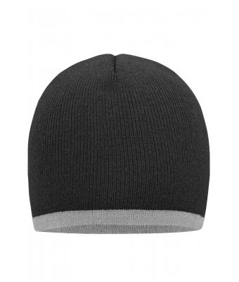 Unisexe Bonnet avec bord contrasté Gris-mélange/gris-clair-mélange 7808