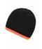 Unisexe Bonnet avec bord contrasté Noir/orange 7808