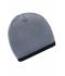Unisexe Bonnet avec bord contrasté Gris-clair/noir 7808
