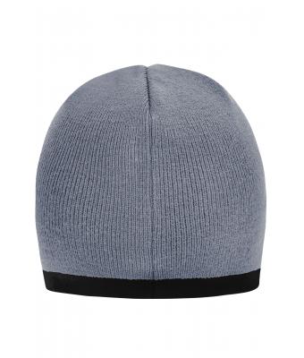 Unisexe Bonnet avec bord contrasté Gris-clair/noir 7808