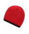 Unisexe Bonnet avec bord contrasté Rouge/noir 7808