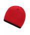 Unisexe Bonnet avec bord contrasté Rouge/noir 7808