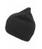 Unisex Knitted Beanie with Fleece Inset Black 7832