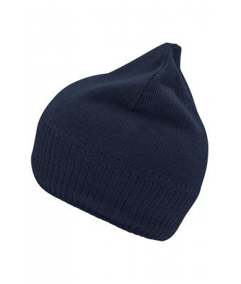 Unisex Knitted Beanie with Fleece Inset Navy 7832