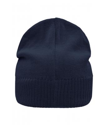 Unisex Knitted Beanie with Fleece Inset Navy 7832