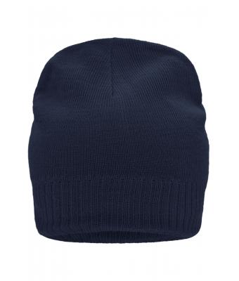 Unisex Knitted Beanie with Fleece Inset Navy 7832