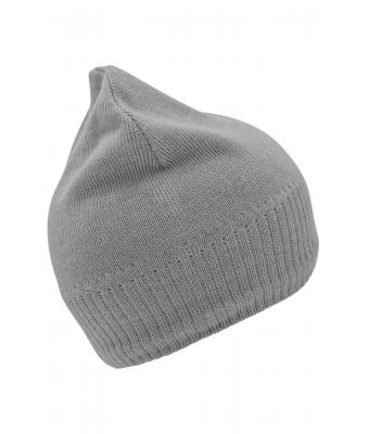 Unisex Knitted Beanie with Fleece Inset Light-grey-melange 7832