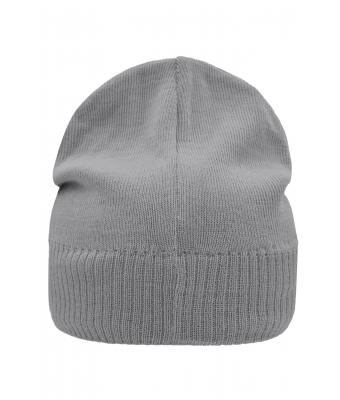 Unisex Knitted Beanie with Fleece Inset Lichtgrijs-melange 7832