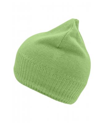 Unisex Knitted Beanie with Fleece Inset Lime 7832