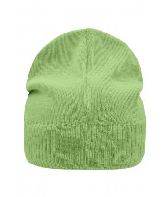 Unisex Knitted Beanie with Fleece Inset Lime 7832