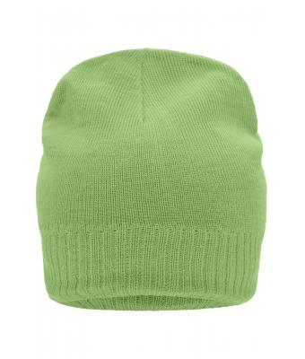 Unisex Knitted Beanie with Fleece Inset Lime 7832