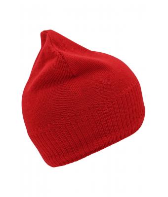 Unisex Knitted Beanie with Fleece Inset Rood 7832