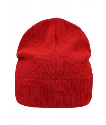 Unisex Knitted Beanie with Fleece Inset Rood 7832