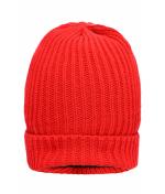 Unisexe Bonnet tricot doublé Rouge 7882