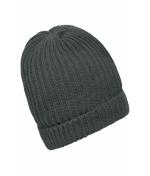 Unisexe Bonnet tricot doublé Gris-foncé-mélange 7882