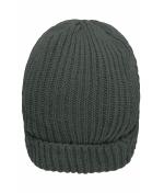 Unisexe Bonnet tricot doublé Gris-foncé-mélange 7882