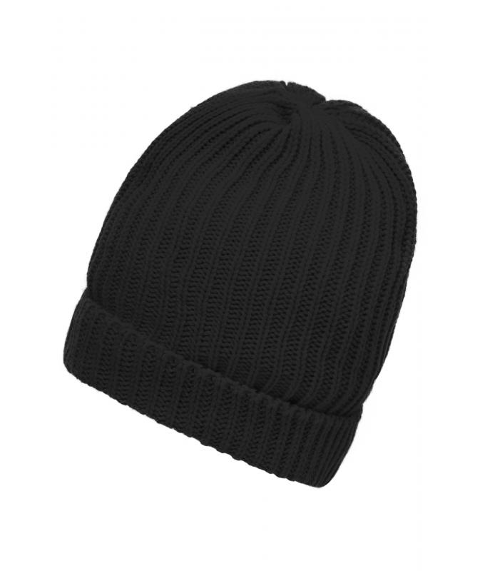 Unisexe Bonnet tricot doublé Noir 7882