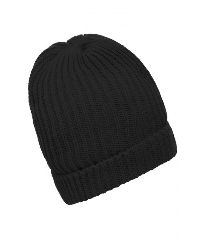 Unisexe Bonnet tricot doublé Noir 7882