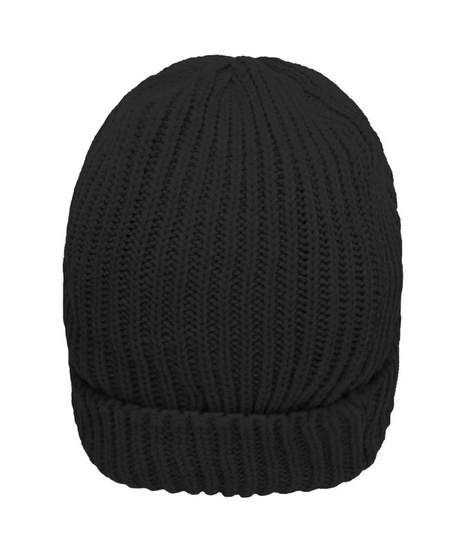Unisexe Bonnet tricot doublé Noir 7882