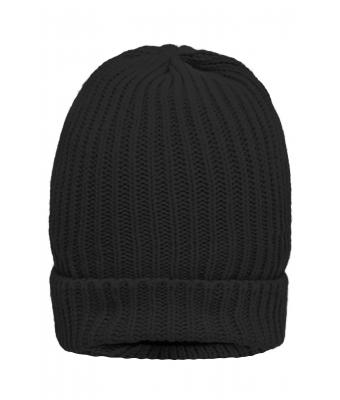 Unisexe Bonnet tricot doublé Noir 7882