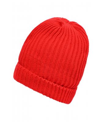 Unisexe Bonnet tricot doublé Rouge 7882