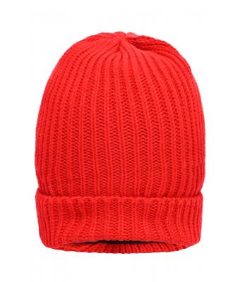 Unisexe Bonnet tricot doublé Rouge 7882