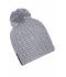 Unisex Unicoloured Crocheted Cap with Pompon Silver 7884