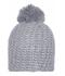 Unisex Unicoloured Crocheted Cap with Pompon Silver 7884