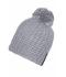 Unisex Unicoloured Crocheted Cap with Pompon Zilver 7884