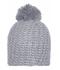 Unisex Unicoloured Crocheted Cap with Pompon Zilver 7884