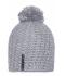 Unisex Unicoloured Crocheted Cap with Pompon Zilver 7884