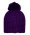 Unisex Unicoloured Crocheted Cap with Pompon Purple 7884