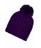 Unisex Unicoloured Crocheted Cap with Pompon Purple 7884