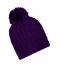 Unisex Unicoloured Crocheted Cap with Pompon Purple 7884