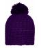 Unisex Unicoloured Crocheted Cap with Pompon Paars 7884