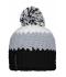 Unisex Crocheted Cap with Pompon Black/silver/white 7885