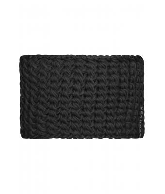 Unisexe Bandeau crocheté à la main Noir 7996