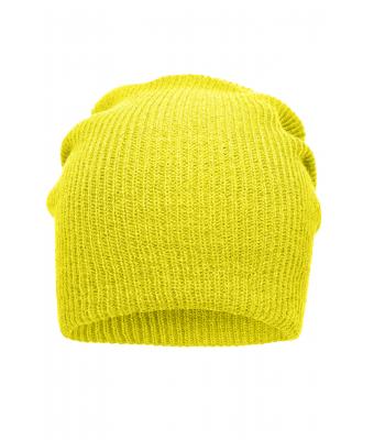Unisexe Bonnet long tricoté Jaune 8004