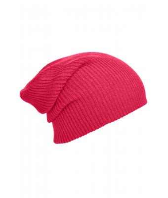 Unisexe Bonnet long tricoté Rose-vif 8004