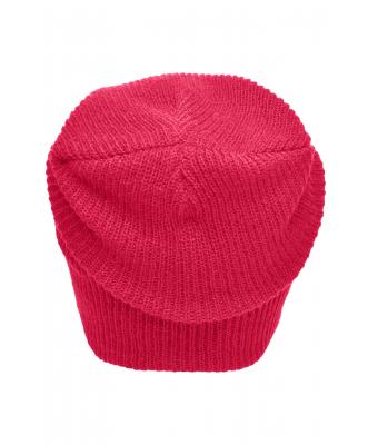 Unisexe Bonnet long tricoté Rose-vif 8004