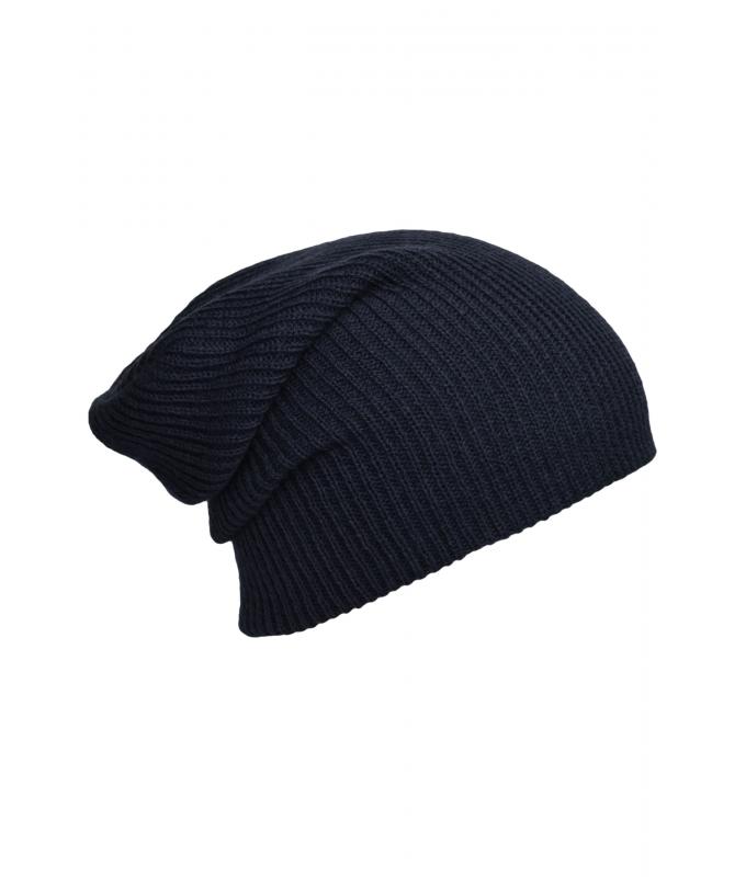 Unisex Knitted Long Beanie Navy 8004