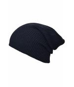 Unisex Knitted Long Beanie Navy 8004