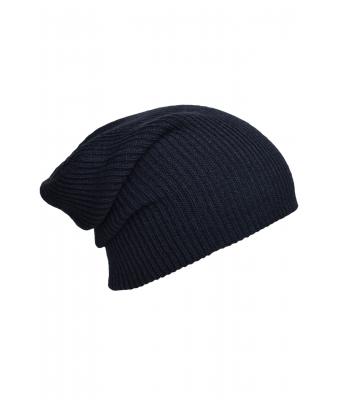 Unisex Knitted Long Beanie Navy 8004