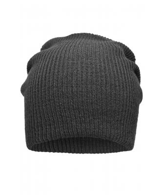 Unisex Knitted Long Beanie Darkgrey-melange 8004