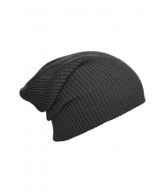 Unisex Knitted Long Beanie Donkergrijs melange 8004