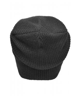 Unisex Knitted Long Beanie Donkergrijs melange 8004