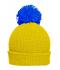 Unisex Pompon Hat with Brim Yellow/azur 8120