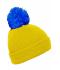 Unisex Pompon hat with brim Geel/azure 8120